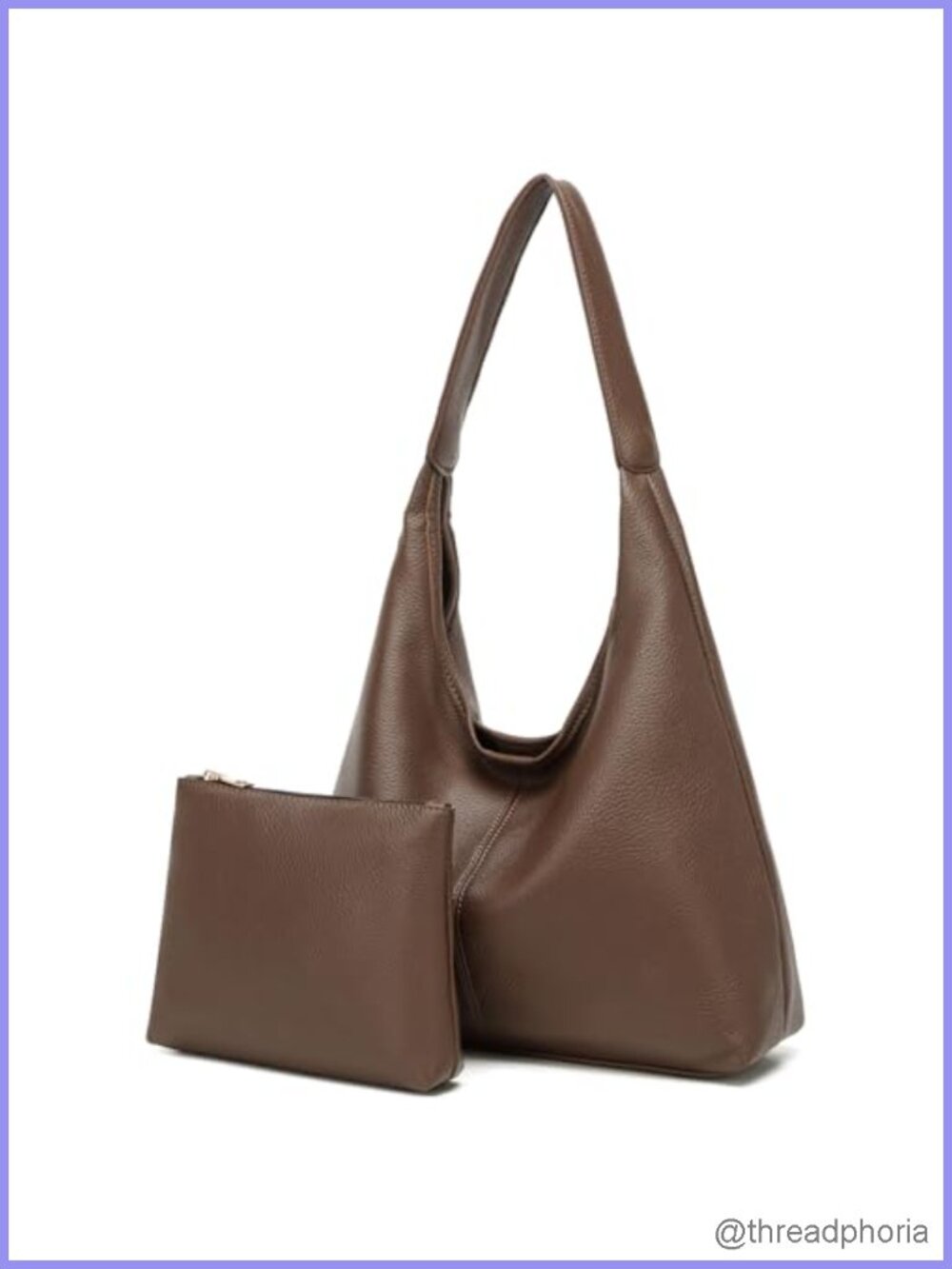 Slouchy Hobo Shoulder Bag Soft PU Leather Tote Purse for Work Travel